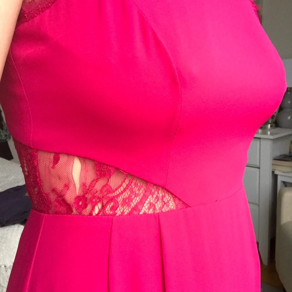 BCBCMaxAzria Red Lace Karey Long Dress - Picture 8 of 11